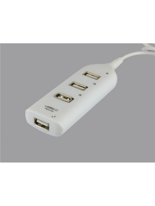 USB 2.0 Four-Port High Speed USB HUB (White)