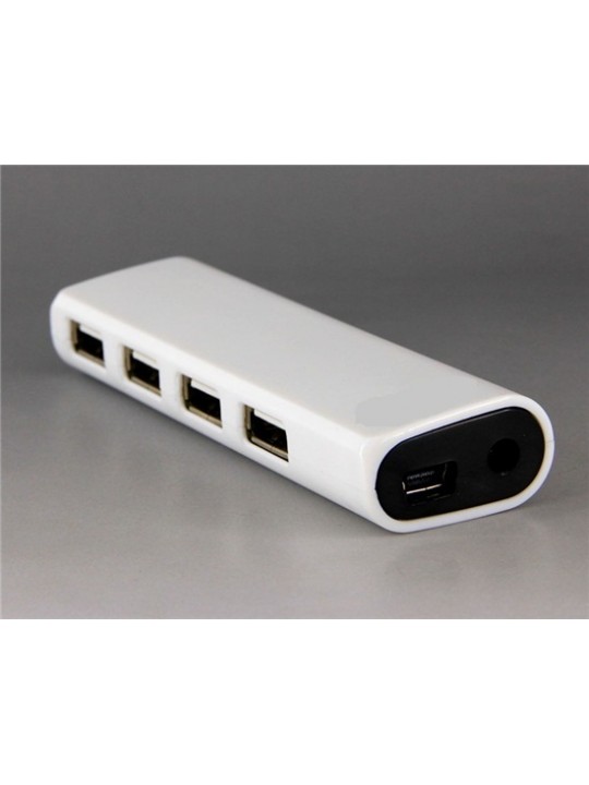 Rectangle 4-Port USB Hub (White)