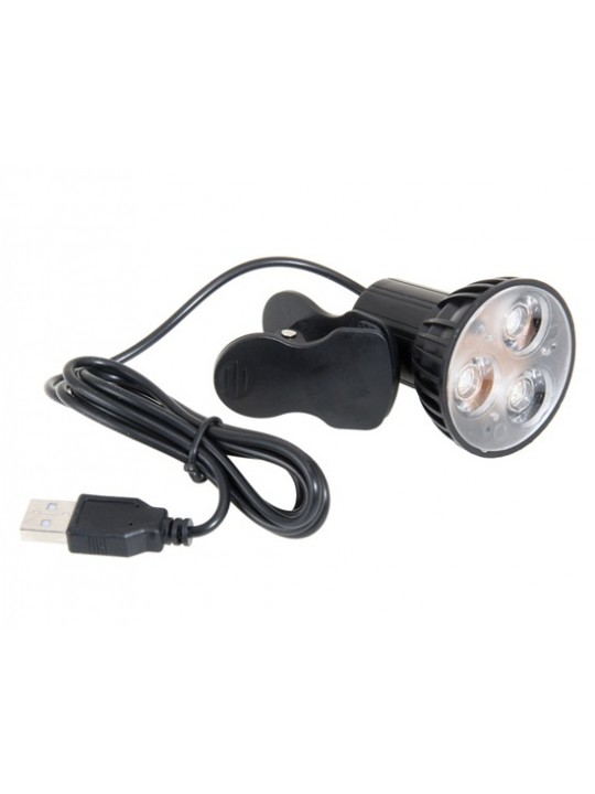 3-LED USB 2.0 Notebook Clip Lamp (Black)