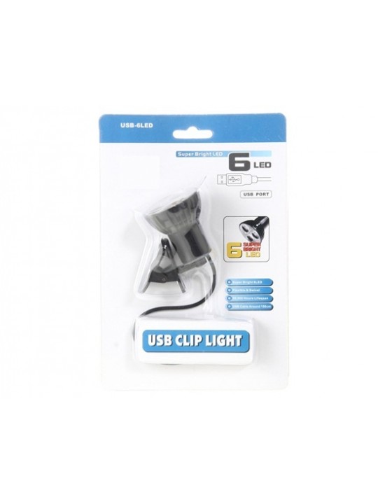 3-LED USB 2.0 Notebook Clip Lamp (Black)