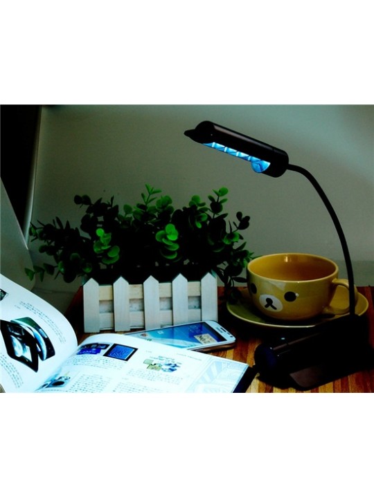 HK-L3022 Battery Powered USB LED Desk Lamp (Black)