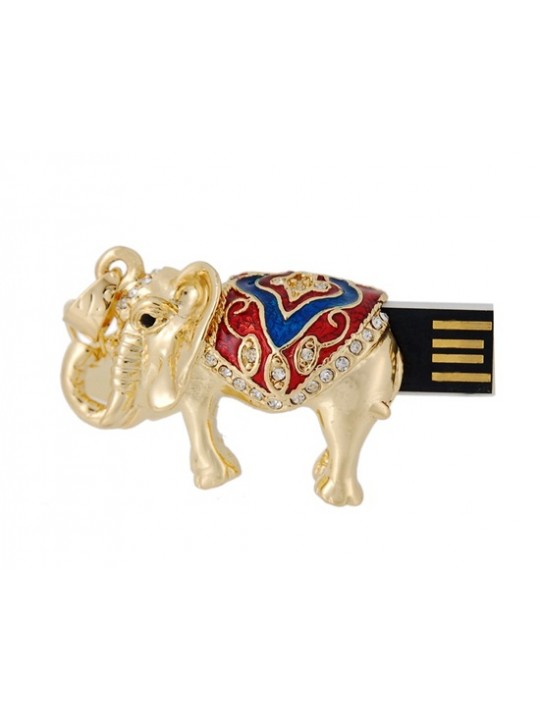 Crystal Elephant Shaped 4GB USB Flash Drive