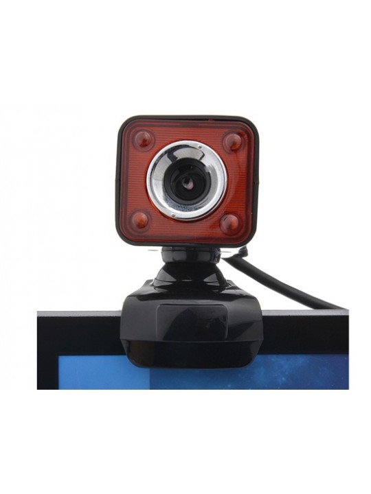 A862 360° Rotatable 5MP HD Webcam (Red+Black)