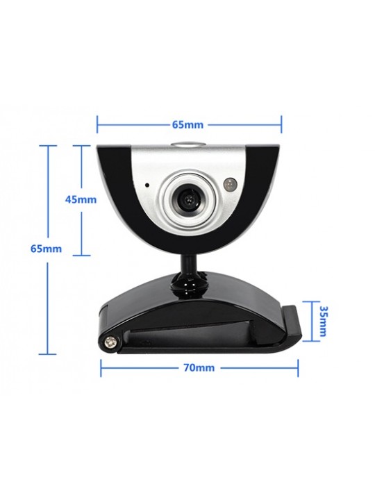 A880 16MP High Definition Web Camera for PC Laptop with 1.5m Cable, Microphone & 360-degree Rotation 