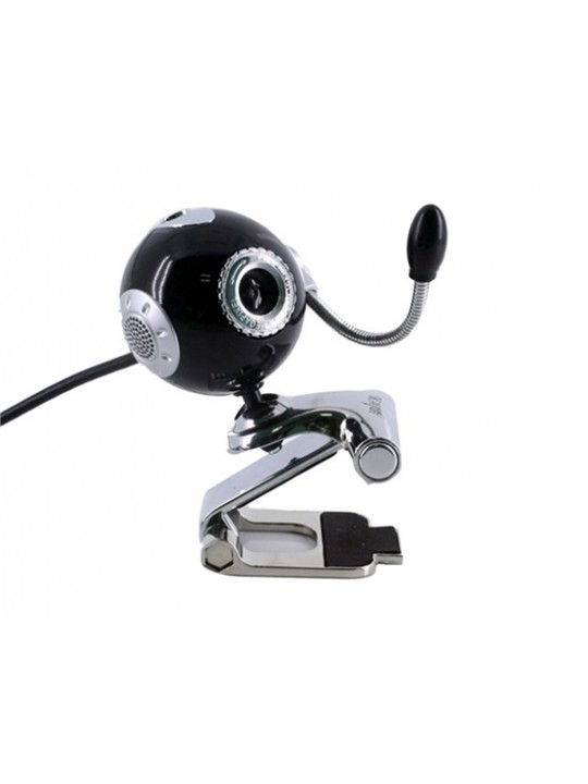 Portable 0.3m USB Webcam Camera Mic with Clip (Black)