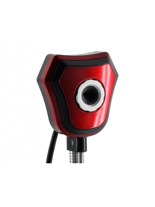 Portable USB 0.3M Pixels Webcam Camera/Mic with Fan (Red)