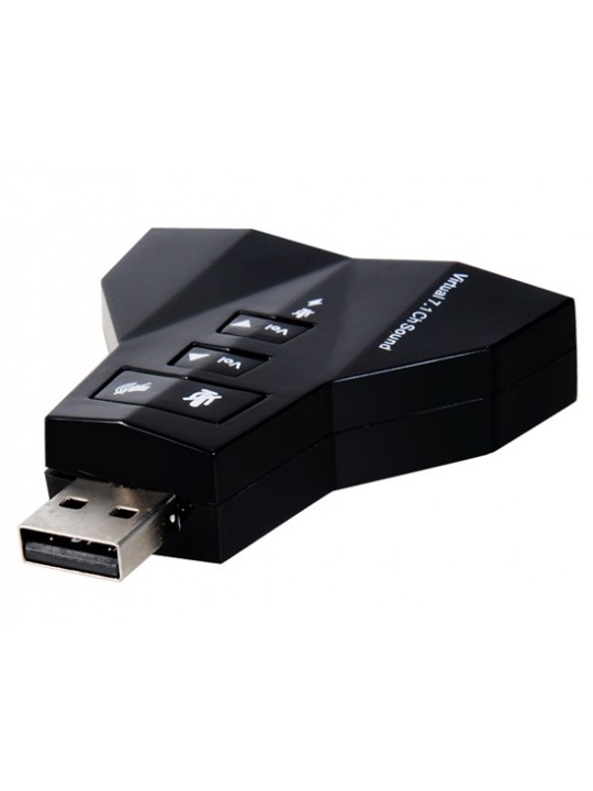 USB Virtual 7.1 Channel Sound Adapter (Black)