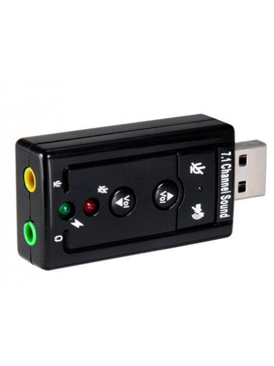 USB Virtual 7.1 Channel Sound Adapter (Black)